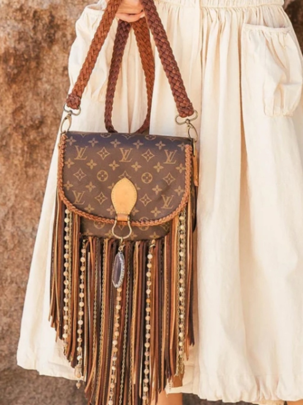 vintage Boho- world traveler bag